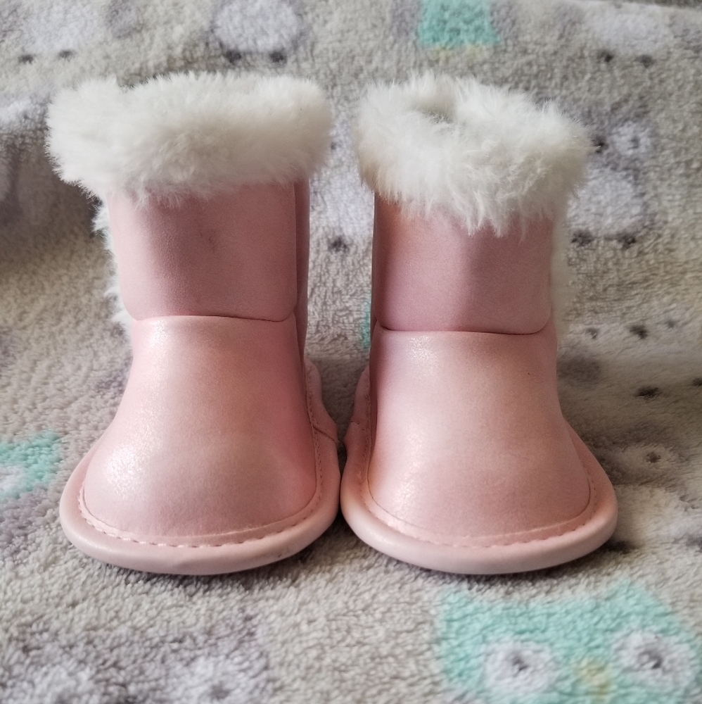 Carter's Pink Fur Boots 0-3M
